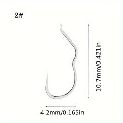 12pc Carbon Steel Fishing Hook Sharp Barbed Flip Fishhook For Carp Fishing