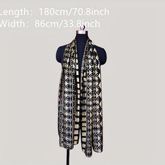 Vintage Chiffon Cape Oversized Scarf Classic Shawl Hijab Turban