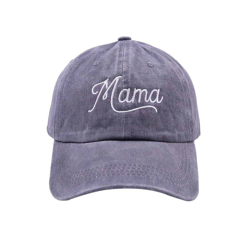 Mama Embroidery Baseball Cap Distressed Sports Hat For Women