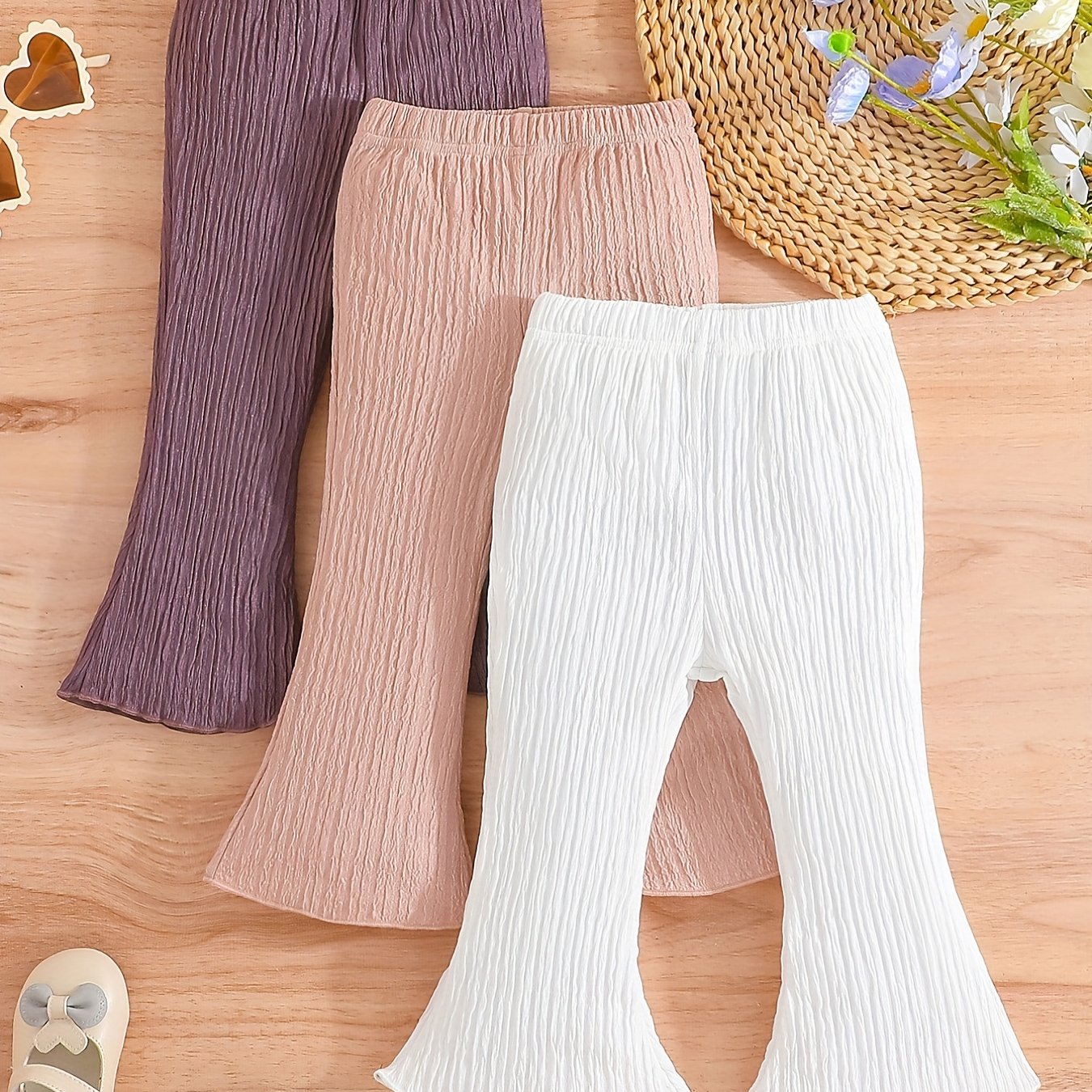Toddler Baby Girls Flared Pants 3pcs Set