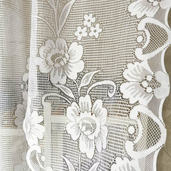 American Lace Curtain Floral Pattern Sheer Voile Curtain for Home Decor
