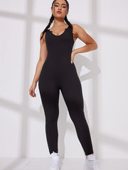 Ribbed Sexy Sports Jumpsuit High Elastic Sleeveless Tank Top Jumpsuit