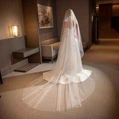 Wedding Baroque Faux Pearl Veil Accessory Long Veils With Comb 1 Tier Bride Veil