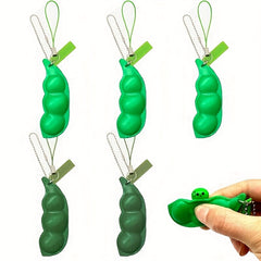 Squeeze Bean Keychain Decompression Toy Creative Keyring Pendant