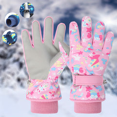 Children's Ski Gloves Windproof Waterproof Plus Velvet Thickening