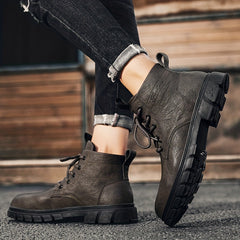 Men's Preppy Style Ankle Boots Lace up Boots