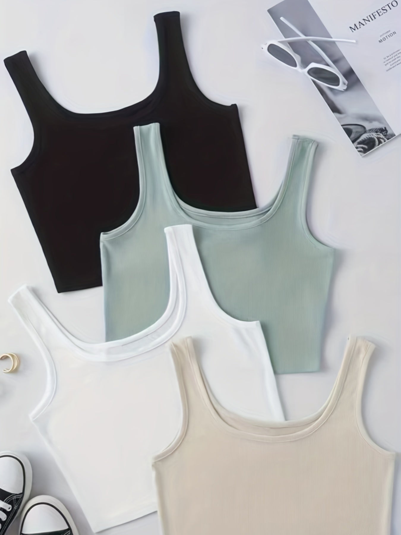Crop Tank Top High Stretch Yoga Gym Tank Top