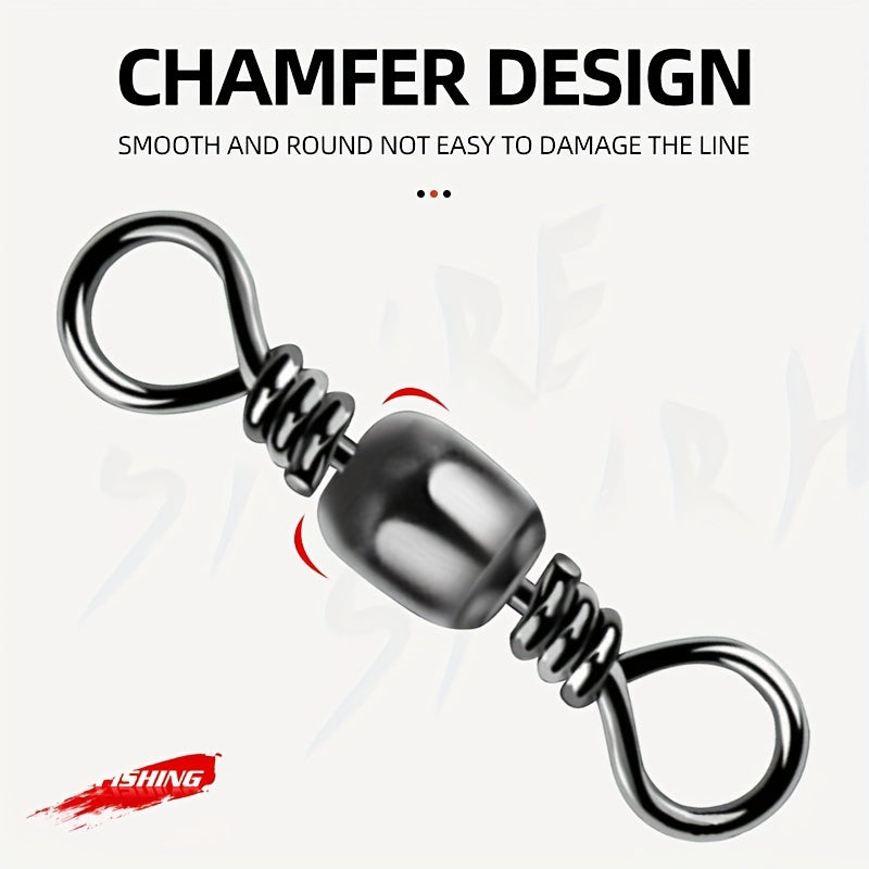 50pcs Barrel Swivel High Speed 8 Ring Fishing Connector Accessories