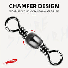 50pcs Barrel Swivel High Speed 8 Ring Fishing Connector Accessories