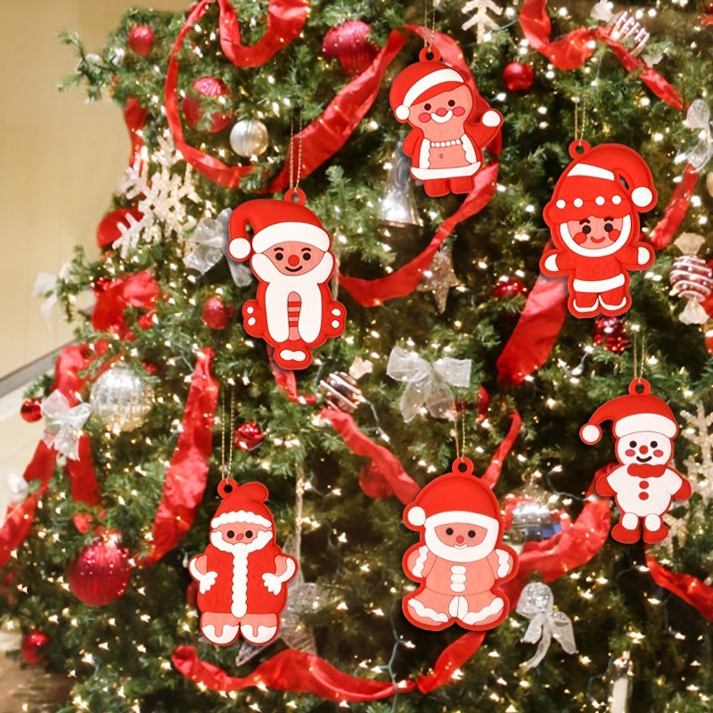 6pcs Gingerbread Man Christmas Tree Pendant