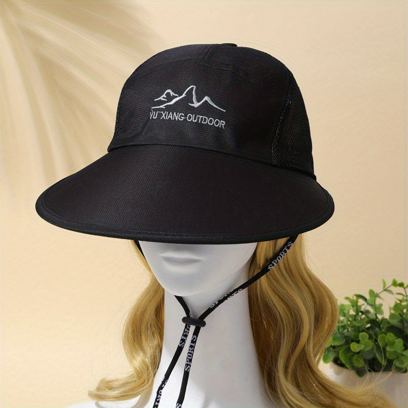 Wide Brim UPF 50 Sun Hat Casual Solid Mesh Breathable Sun Visor