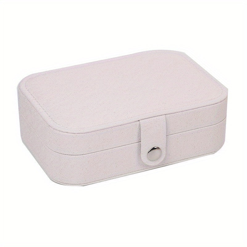 Cube Jewelry Box PU Leather Earrings Rings Necklaces Storage Bag