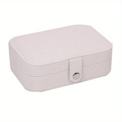 Cube Jewelry Box PU Leather Earrings Rings Necklaces Storage Bag