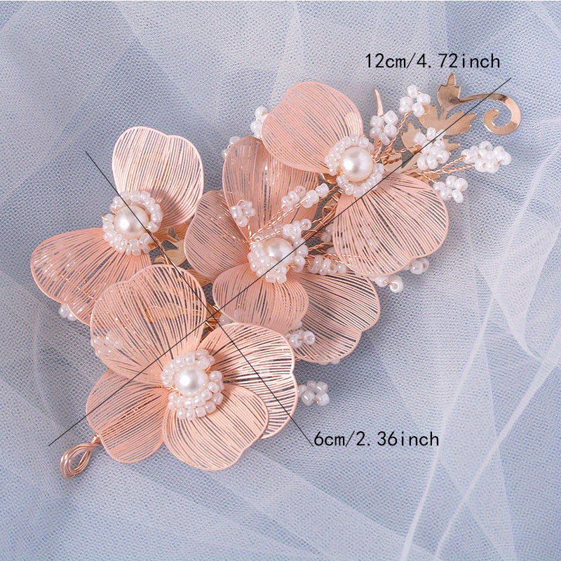 Golden Leaf Shape Head Piece Bridal Wedding Hair Accessories