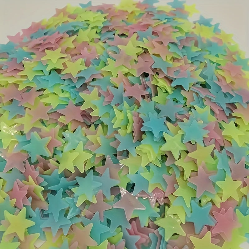 80pcs Easter Glow In The Dark 3D Stars Wall Stickers