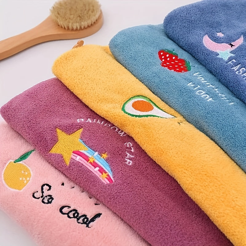 Hair Drying Cap Embroidery Style Water Absorbent Hair Drying Towel Triangle Hat
