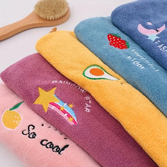 Hair Drying Cap Embroidery Style Water Absorbent Hair Drying Towel Triangle Hat