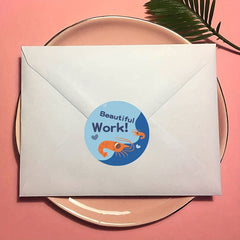 500pcs Reward Stickers Good Job Well Done Sea Animals Pattern Stickers