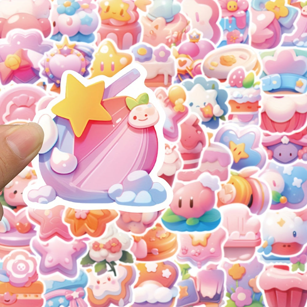 56pcs Cartoon Waterproof Stickers for Journals, Phone Cases, Water Bottles