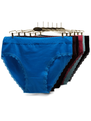 6pcs Lace Stitching Briefs Comfy Breathable Intimates Panties