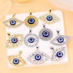 Hollow Turkey Eye Pendant Necklace Charm DIY Jewelry