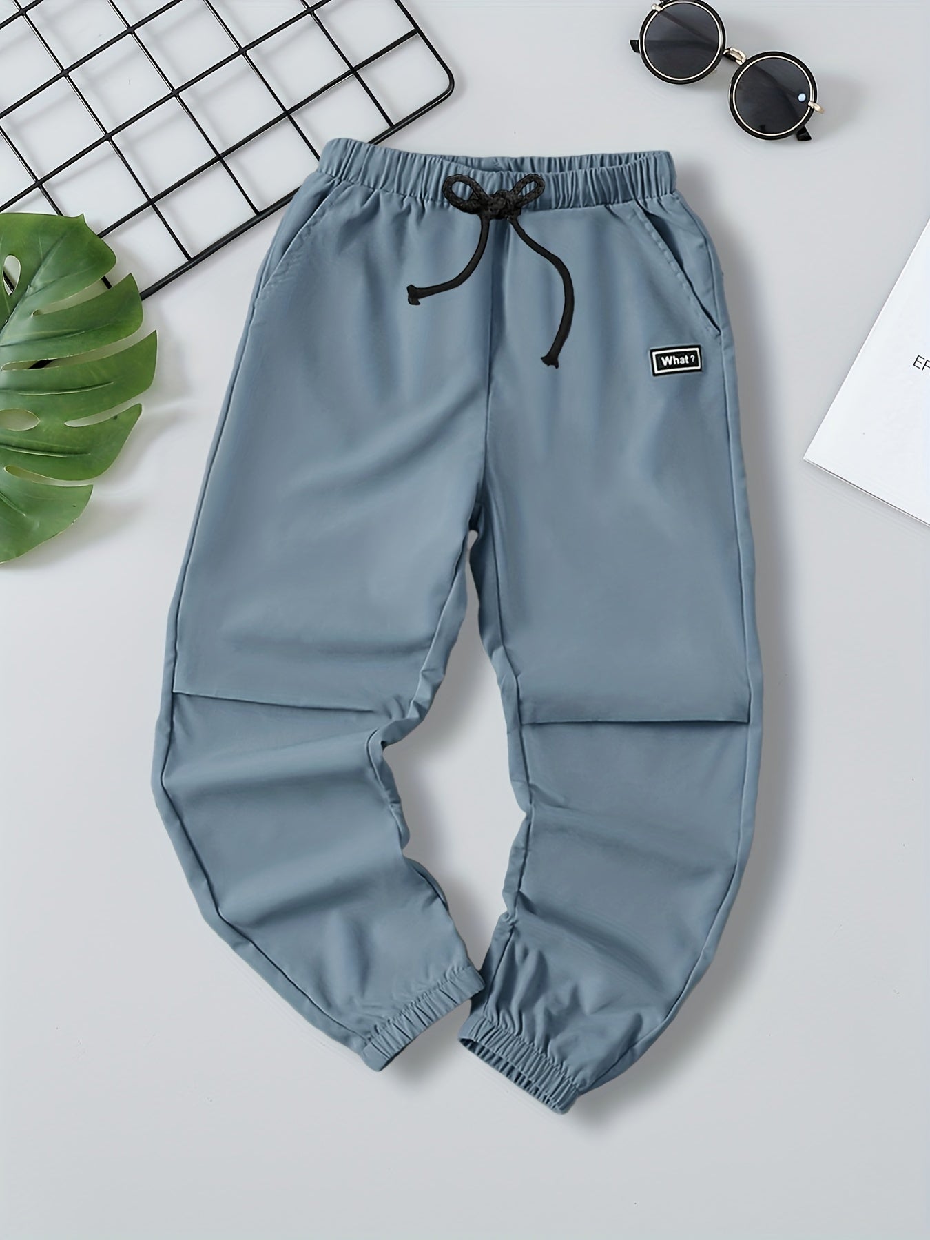 Boys Casual Letter Print Elastic Waist Pants