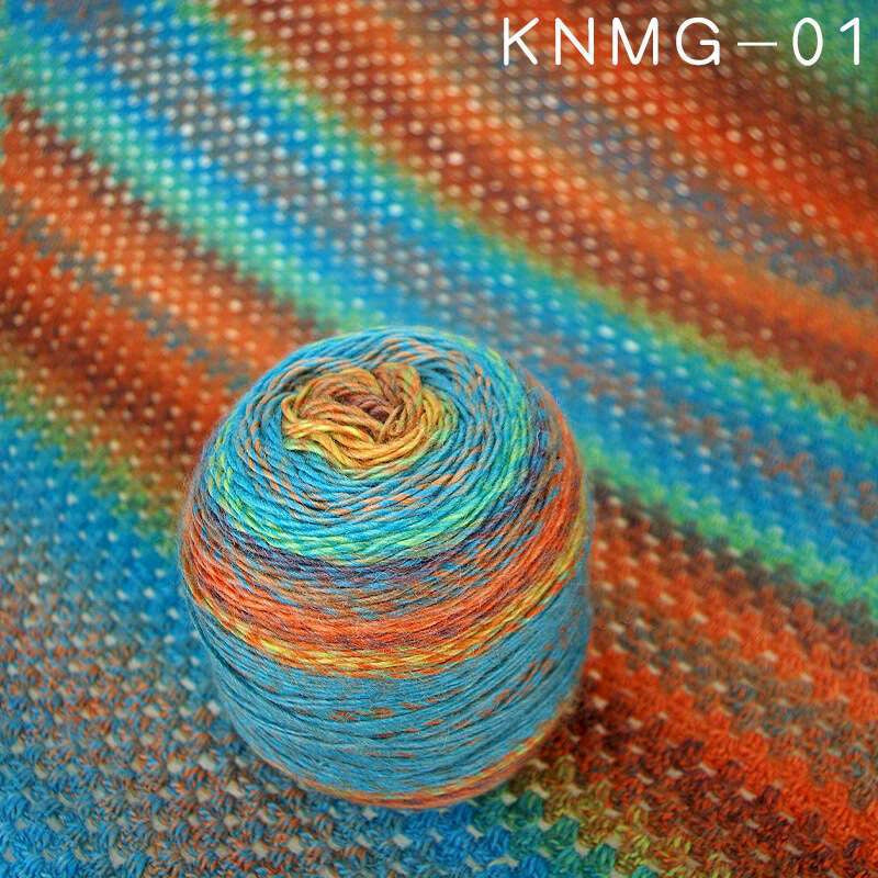 2pcs Rainbow Gradient Wool Yarn for DIY Crochet Knitting Sweaters Blankets