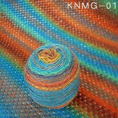 2pcs Rainbow Gradient Wool Yarn for DIY Crochet Knitting Sweaters Blankets