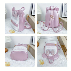 Kids Backpack Sequin Bow Backpack School Bag Ear Kindergarten Backpack