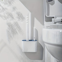 Silicone Toilet Brush Holder Wall Hanging Soft Bristles Floor Cleaning Tool