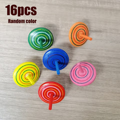 Colorful Wooden Spinning Tops for Fun Celebrations and Gifts