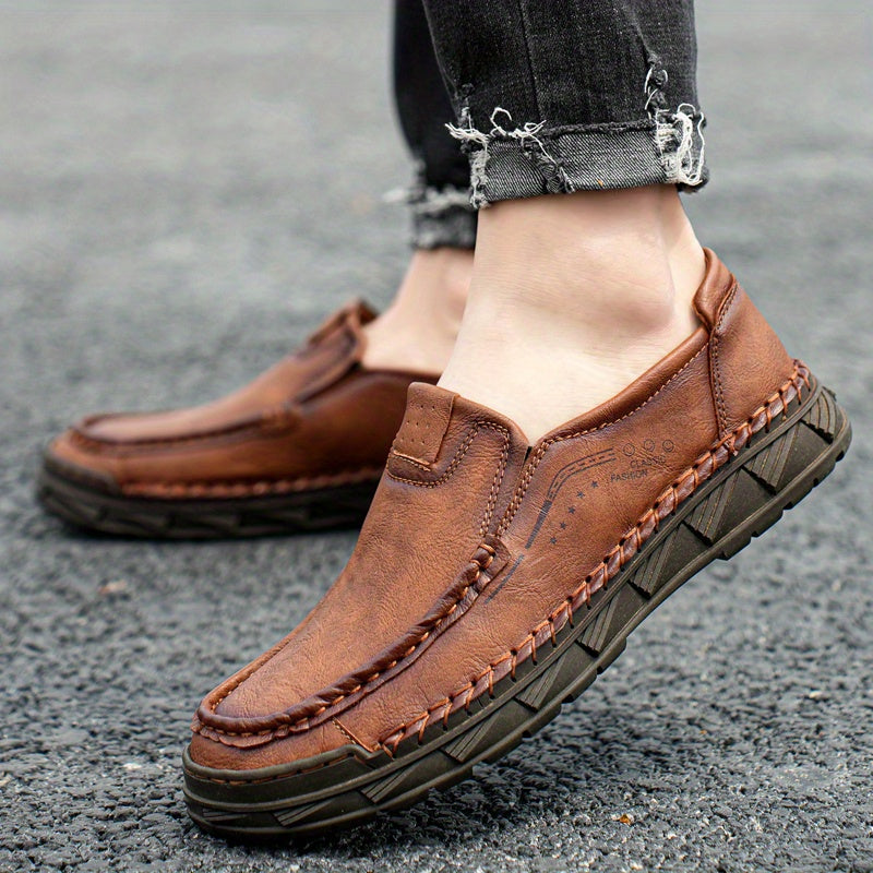 Men's Casual Slip On Leather Driving Shoes Soft Sole