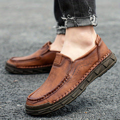 Men's Casual Slip On Leather Driving Shoes Soft Sole