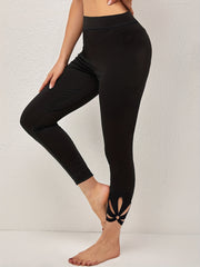 High Waist Long Length Leggings Solid Slim Fit Casual Leggings