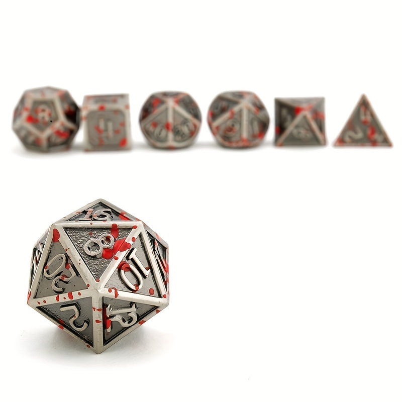 7pcs Metal Enamel Polyhedral Dice Set for RPG