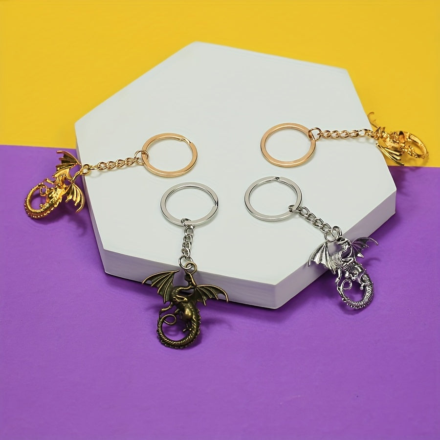 Vintage Metal Dragon Key Ring Bag Key Pendant Gift
