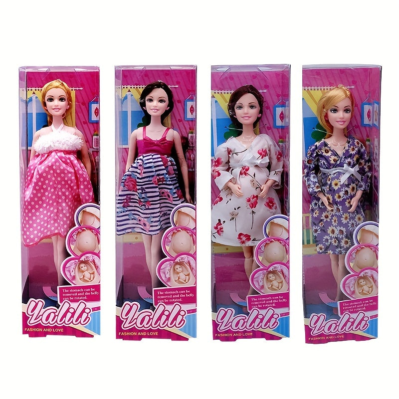 5 Inch Pregnant Doll Giving Birth to Baby Jointed Princess Early Education Toy