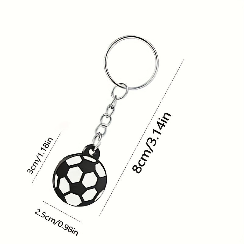 6pcs Football Keychain PVC Soft Rubber Soccer Ball Toy