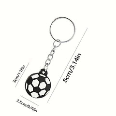6pcs Football Keychain PVC Soft Rubber Soccer Ball Toy