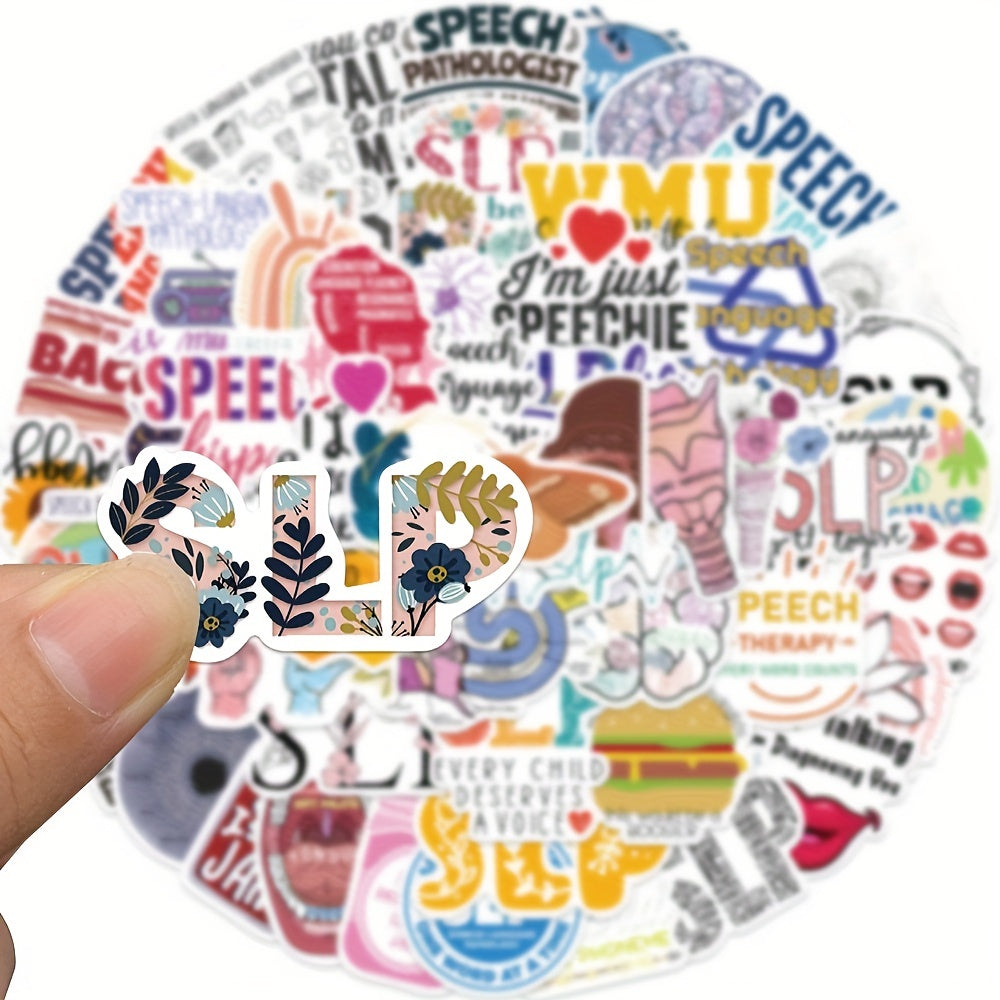 56pcs Speech Path Doodle Stickers Waterproof Art Decor Guitar Helmet Scrapbook