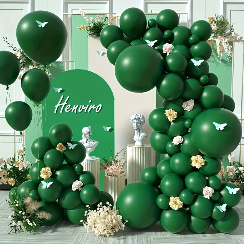 100pcs Dark Green 10 inch Latex Balloons Party Balloon Wreath Accessories
