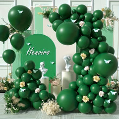 100pcs Dark Green 10 inch Latex Balloons Party Balloon Wreath Accessories