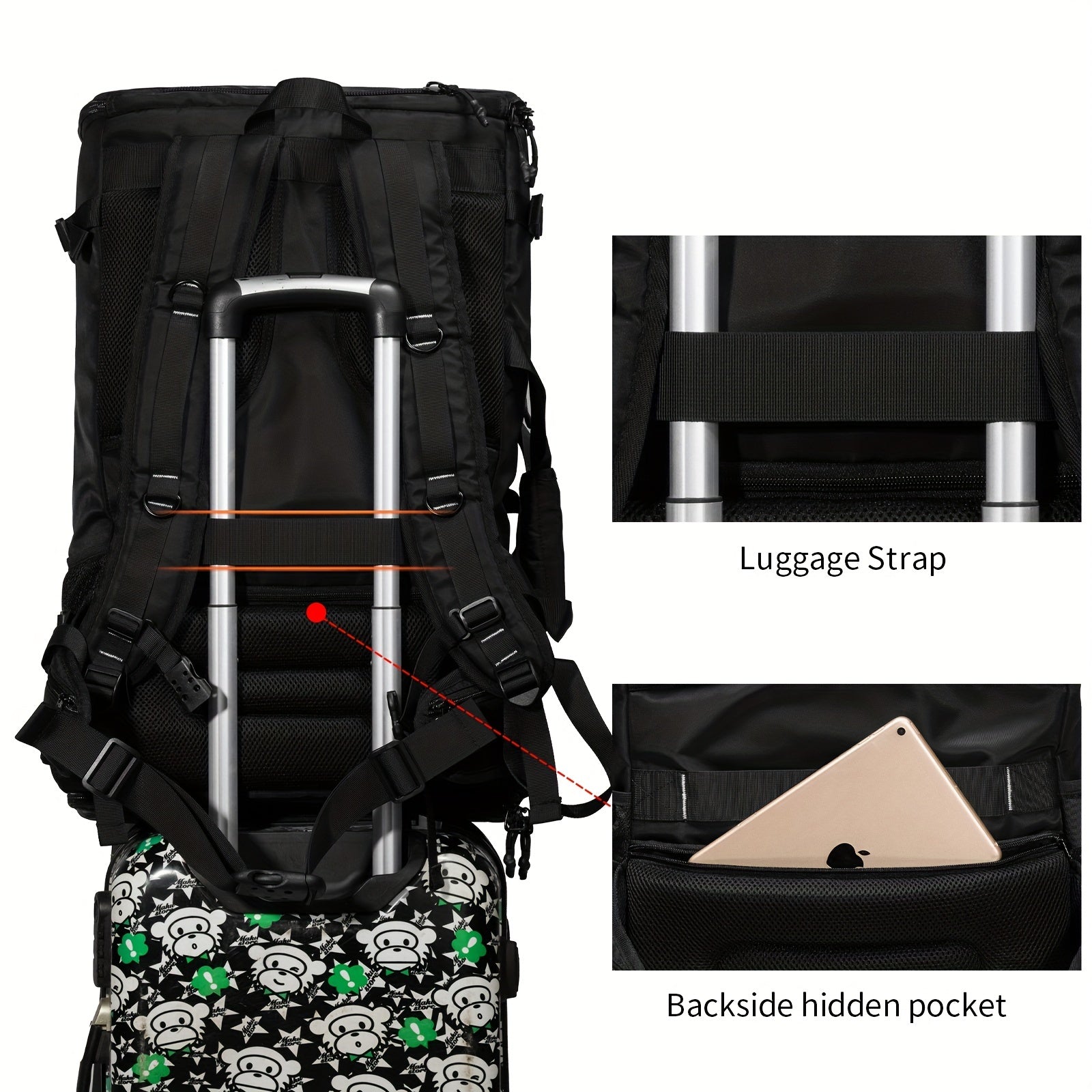 Large Capacity Snowboarding Backpack Men's Shoulder Travel Bag