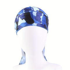 Camouflage Wave Long Tail Hat Turban Pirate Hat Men's And Women's Turban Hat