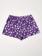 Cartoon Ghost Print Elastic Waist Pajama Shorts