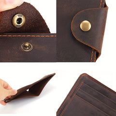 Men's Leather Money Clip Wallet Card Holder Coin Purse