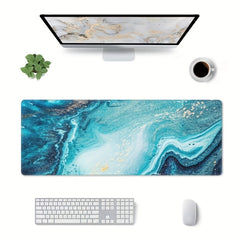Marble Style Mouse Pad Gaming Mouse Pad 80x30cm Non-Slip Rubber Base Desk Mat