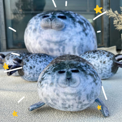 5pcs Simulation Seal Mom with Seal Boy Plush Doll Set Holiday Gift