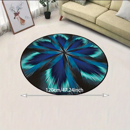 Vintage Flower Print Circular Carpet