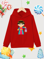 Girl Carrying Lantern Cotton Hooded Sweatshirt